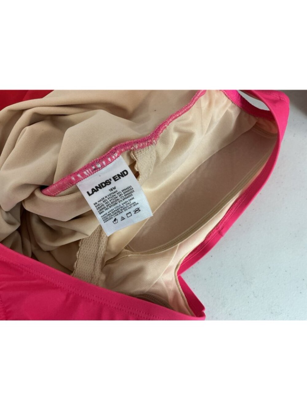 Lands End Pink Swimsuit One Piece Ombré Womens 16 - Picture 2 of 6
